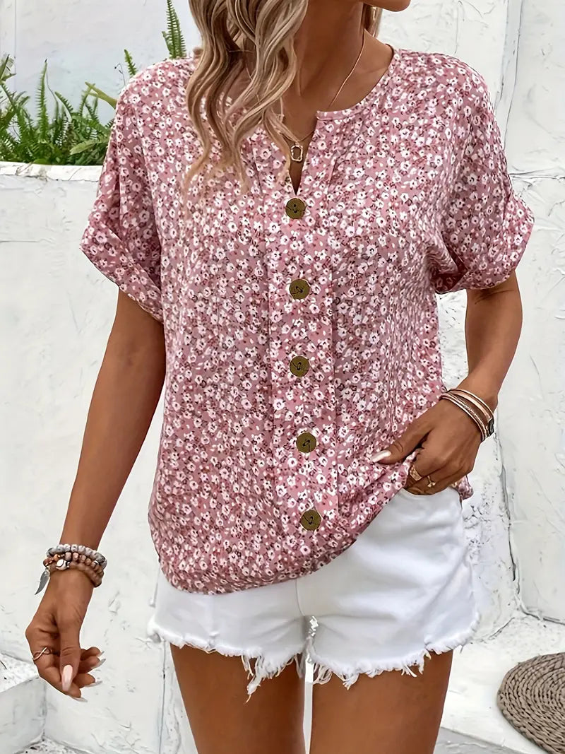 Tindra | Chic blus med blommönster