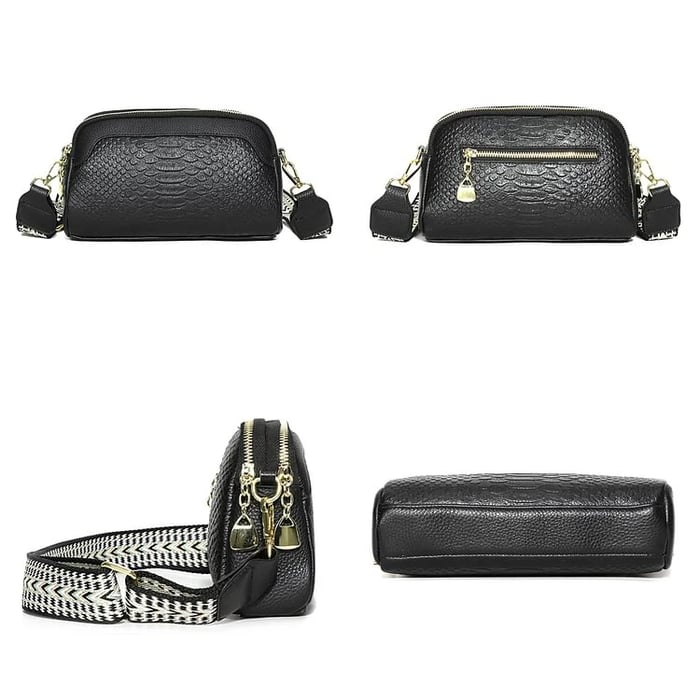 Nathalie | Snygg crossbody-väska i läder i alligatormönster