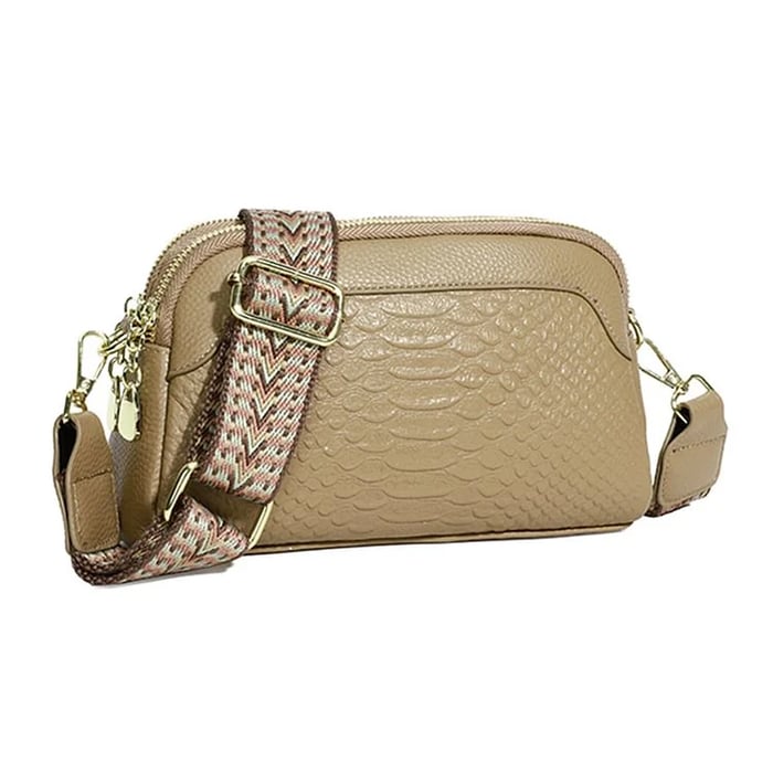 Nathalie | Snygg crossbody-väska i läder i alligatormönster