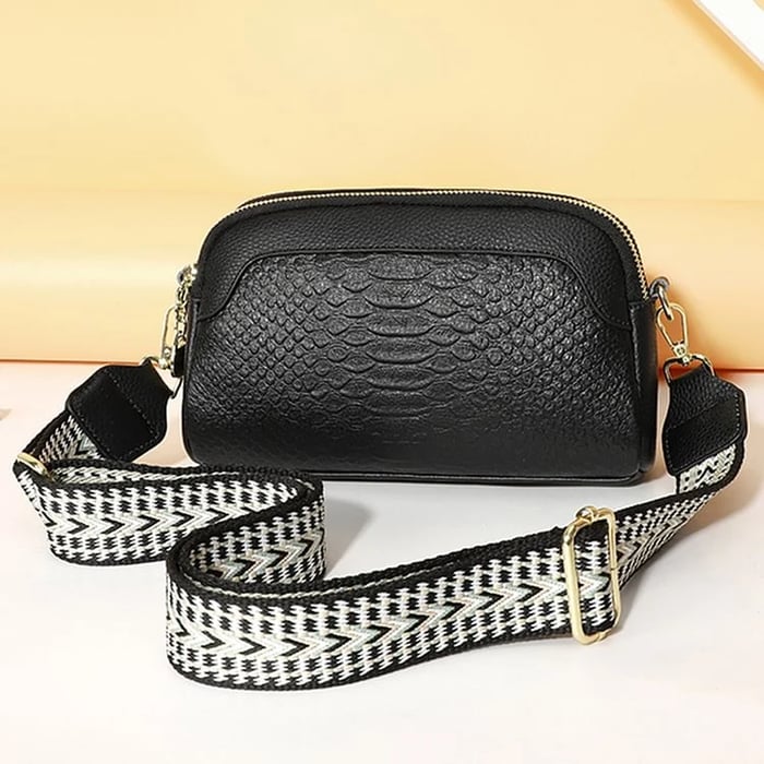 Nathalie | Snygg crossbody-väska i läder i alligatormönster