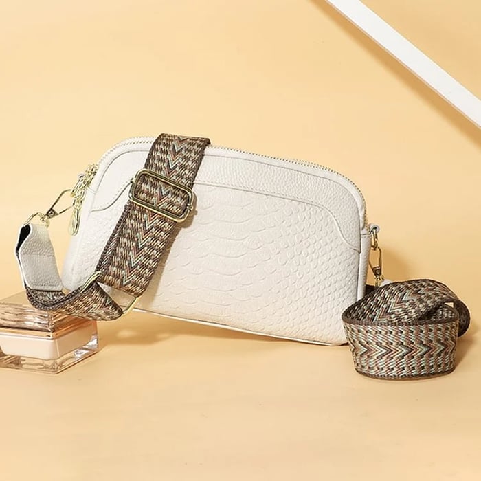 Nathalie | Snygg crossbody-väska i läder i alligatormönster