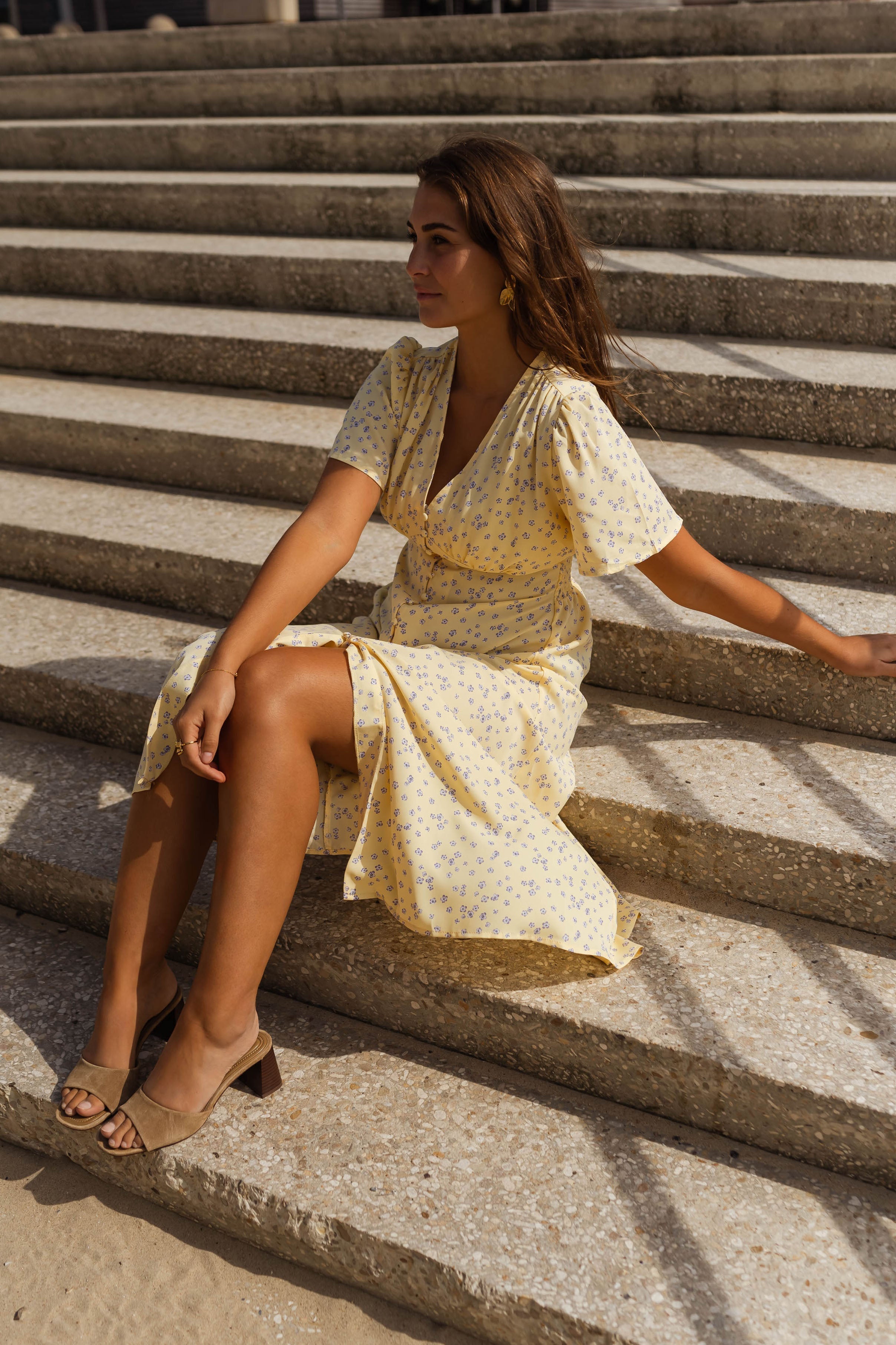 Diana | Blommig sommarklänning i midi-modell
