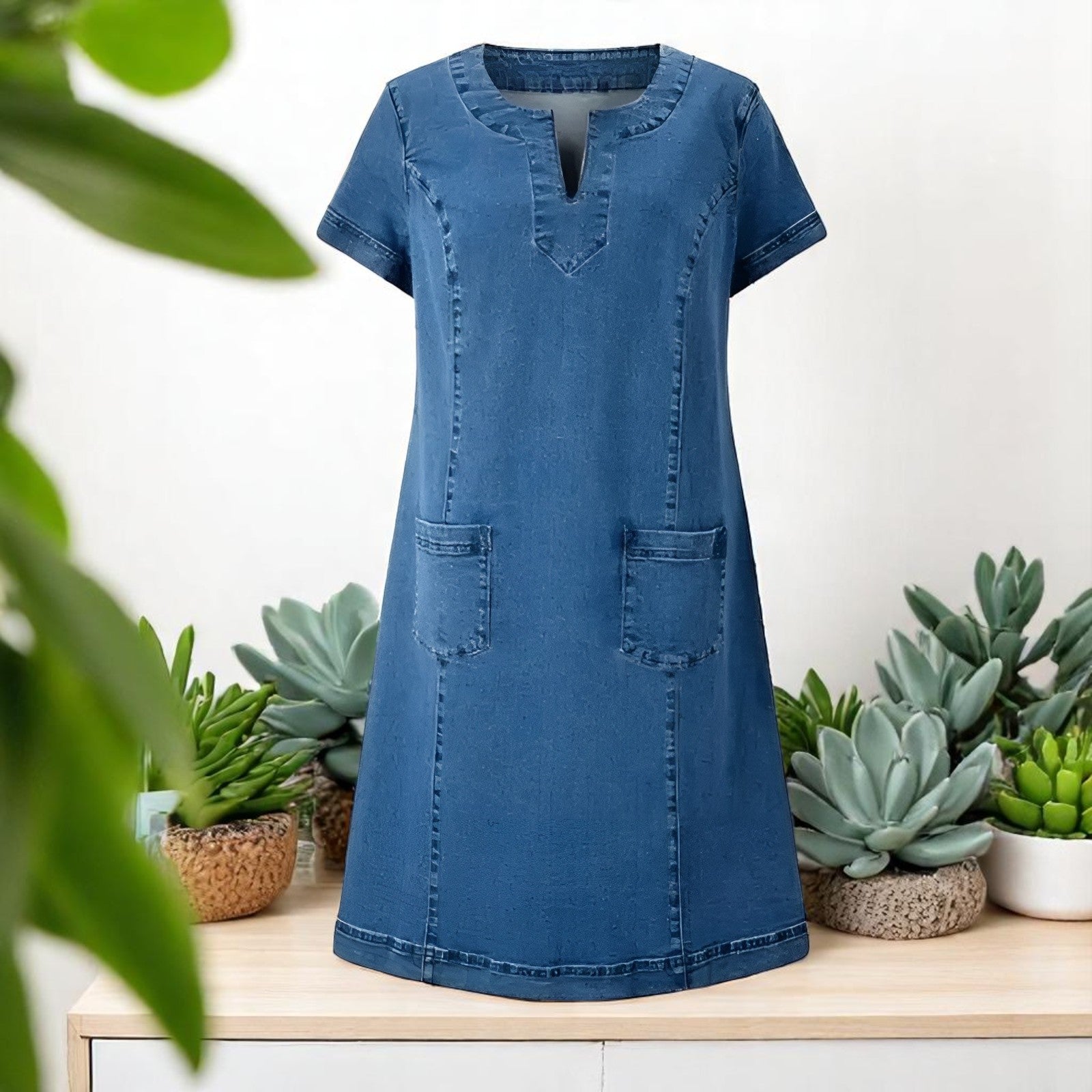 Hilma | Mjuk denimklänning