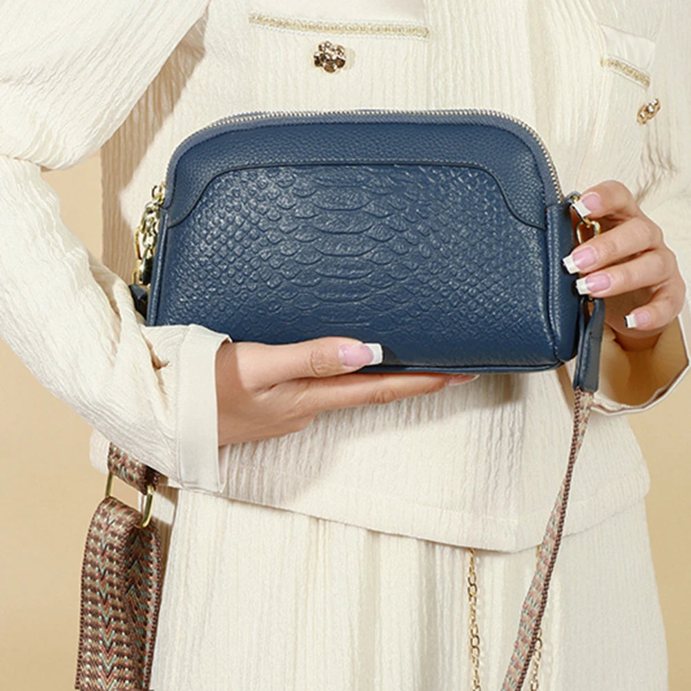 Nathalie | Snygg crossbody-väska i läder i alligatormönster