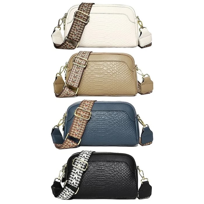 Nathalie | Snygg crossbody-väska i läder i alligatormönster