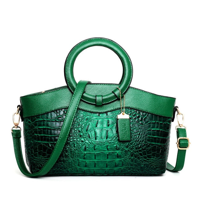 Matilda | Elegant handgjord Croco-väska i läder